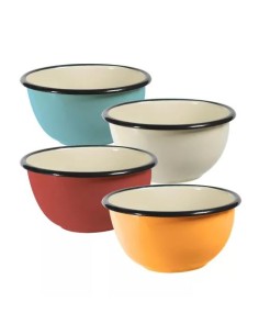 Bols en fer émaillé - Assortiment 4 couleurs Bols en fer...