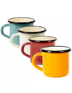 Tasse Mug fer émaillé 4 couleurs assorties - Assortiment...