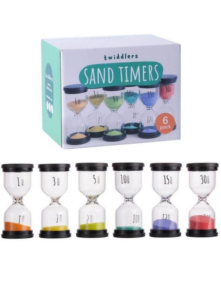 6 Sabliers Minuteurs - 1, 3, 5, 10, 15 et 30 minutes - twiddlers