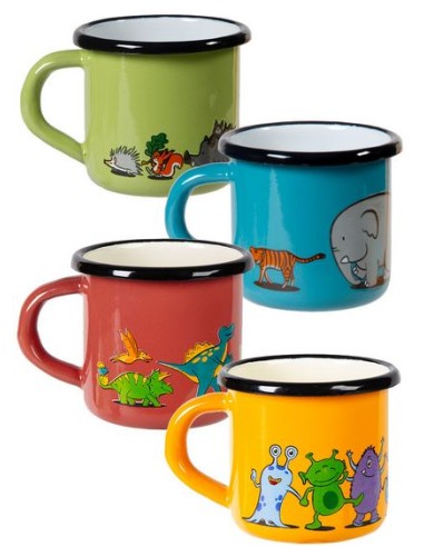 Tasse Mug pour enfant fer émaillé 4 couleurs et...