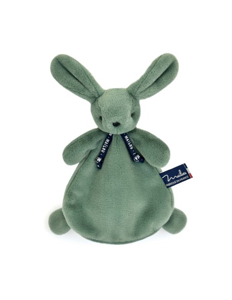 Doudou Marionnette plat Lapin Dorlotin vert sauge - MAÏLOU 0+