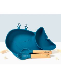 Solène l’assiette Baleine et ses couverts - LES PETITS...
