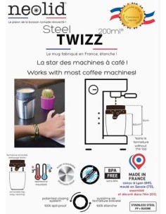 Mug isotherme - made in France - Steel TWIZZ 200ml Moka -... 2