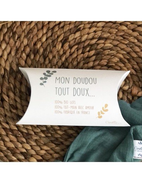 Doudou Lapin en double gaze de coton camel - CAROTTE & CIE 0+