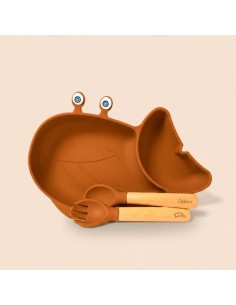 Solène l’assiette Baleine et ses couverts - LES PETITS...