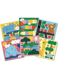 6 cartes + 100 stickers Bébés ANIMAUX - POPPIK 2+ 2