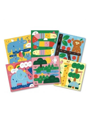 6 cartes + 100 stickers Bébés ANIMAUX - POPPIK 2+