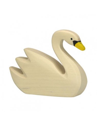 Cygne nageant - animaux de la ferme - figurine en bois HOLZTIGER