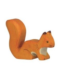Ecureuil debout orange - animaux de la forêt - figurine...
