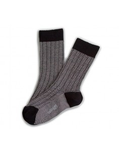 Chaussettes enfant et adulte à côtes rétro - Grain De...