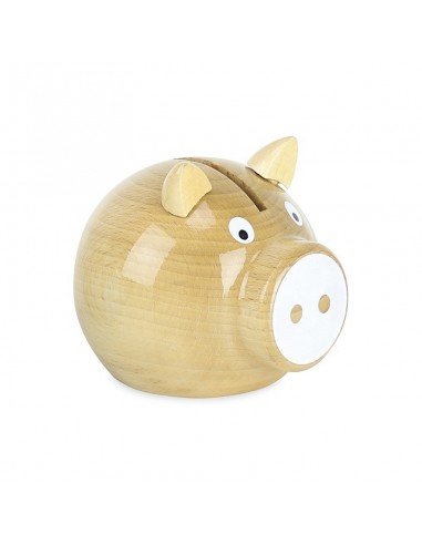 Tirelire Cochon en bois naturel - blanc - VILAC 5+