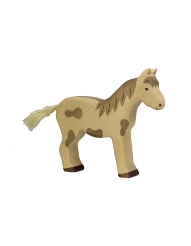 Cheval debout tacheté - animaux de la ferme - figurine en bois HOLZTIGER