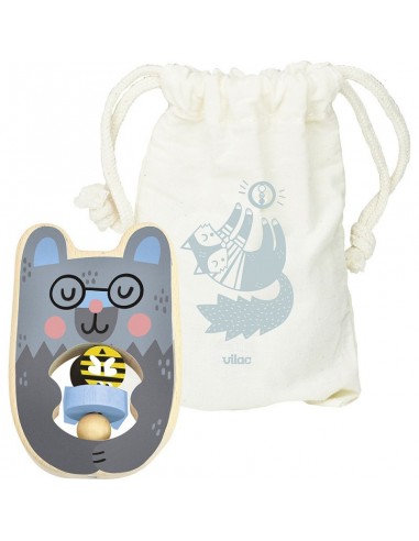 Hochet Teddy Michelle Carlslund en bois - VILAC...