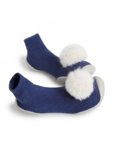 Chaussons Chaussettes adulte - nuit intense avec pompons...