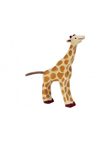 Girafe petite mangeant - animaux de la jungle - figurine en bois HOLZTIGER