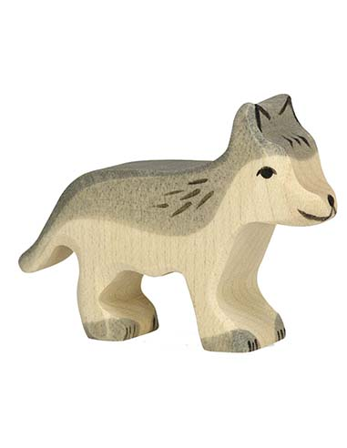 Loup petit - animaux de la forêt - figurine en bois HOLZTIGER