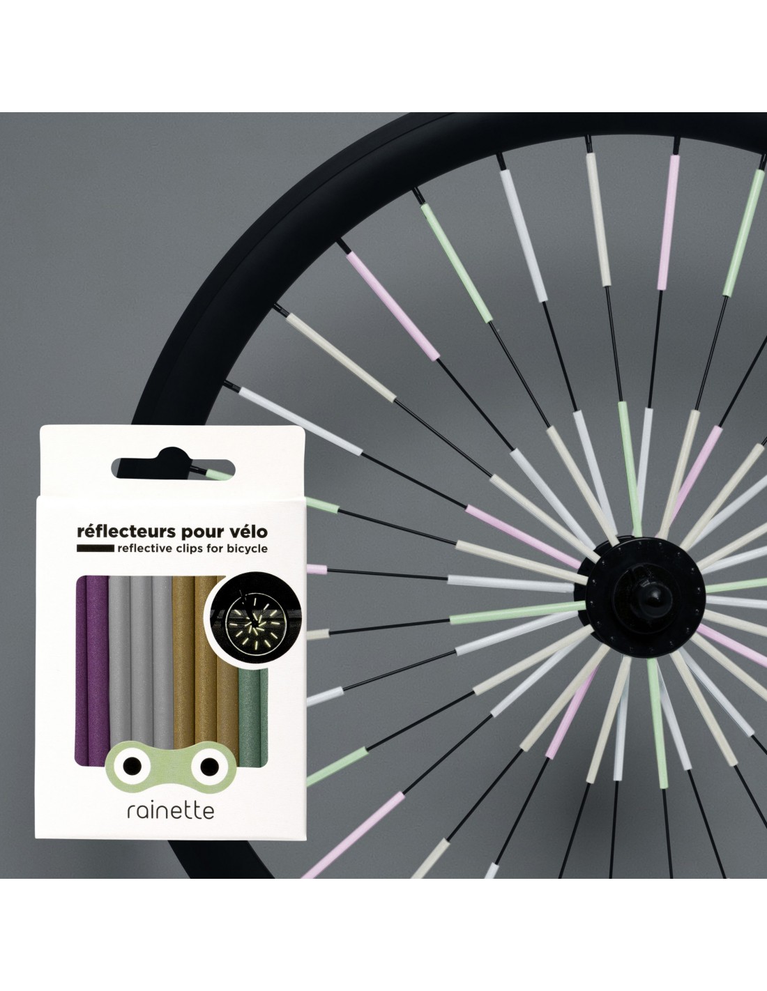 Réflecteurs roue de vélo dorés- Rainette - L'Atelier du Poupoupidou
