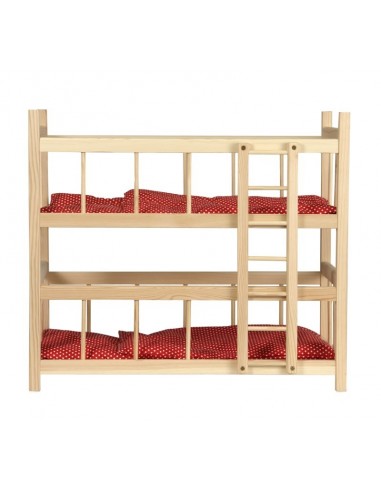 lit superposé avec garnitures rouge à pois blancs pour poupées - EGMONT TOYS 3+