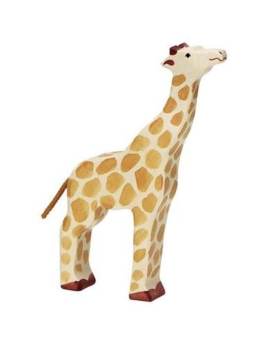 Girafe tête haute - animaux de la jungle - figurine en bois HOLZTIGER