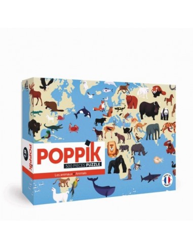 Puzzle éducatif 500 pièces - ANIMAUX - POPPIK 8+