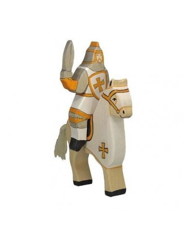 Chevalier blanc à cheval (sans cheval) - contes et chevaliers - figurine en bois HOLZTIGER