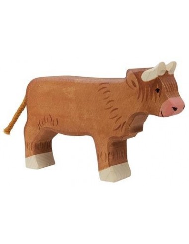 Vache Highland debout - animaux de la ferme - figurine en bois HOLZTIGER