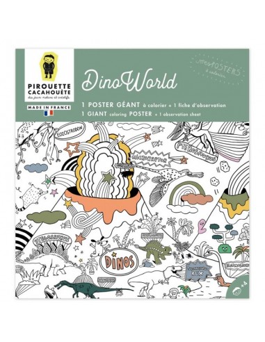 Mes posters à colorier - Dino World - PIROUETTE CACAHOUETE 4+
