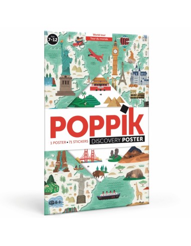 Poster pédagogique + 71 stickers MONUMENTS (7-12 ans)  - POPPIK