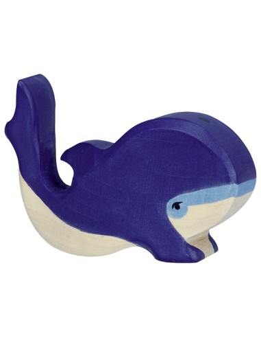Baleine Bleue petite - animaux de la mer - figurine en bois HOLZTIGER