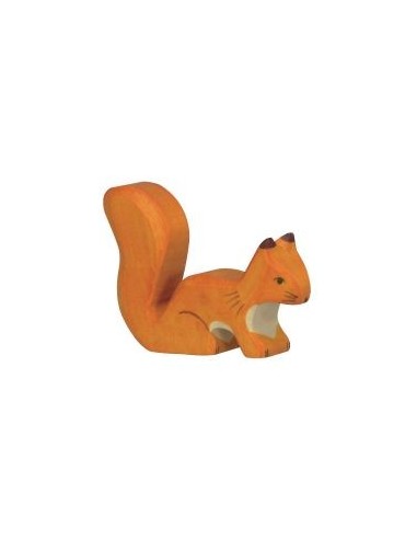 Ecureuil debout orange - animaux de la forêt - figurine en bois HOLZTIGER