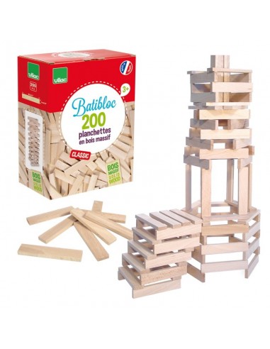 Batibloc classic - 200 planchettes en bois massif - VILAC 3+