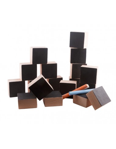 Cubes ardoise x12 en bois - PAULETTE & SACHA