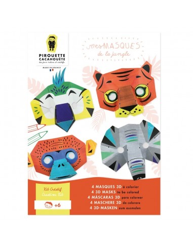 Kit créatif mes masques de la Jungle - PIROUETTE CACAHOUETE 6+