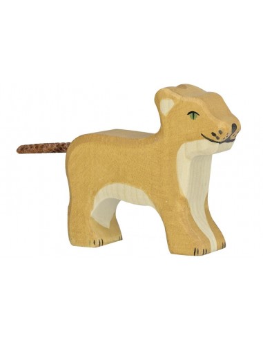Lion petit debout - animaux de la jungle - figurine en bois HOLZTIGER